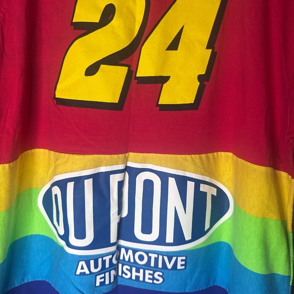 Men’s Vintage 1998 NASCAR Jeff Gordon Dupont T-Shirt Chase Racewear Rainbow XL - Picture 8 of 10